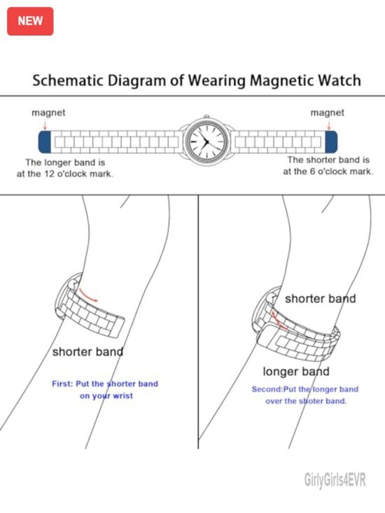 Women\'s Wrist Watch with Stainless Steel Magnetic Band, Quartz Movement, Water main image 6